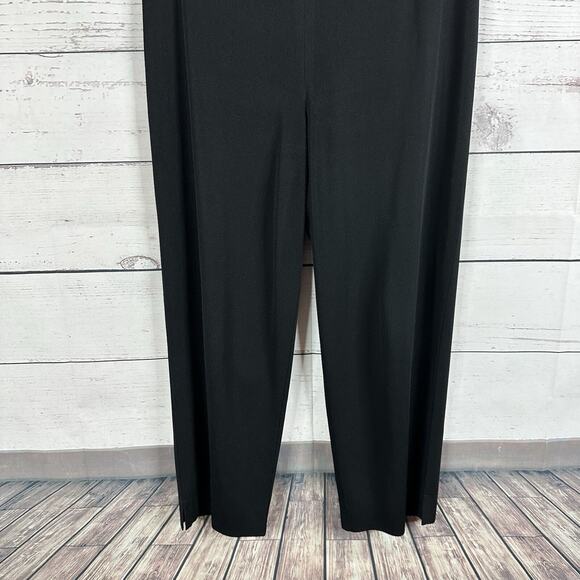 Misook Pants Womens Large Black Pull on Career Midrise Office Knit Straight - Picture 3 of 13